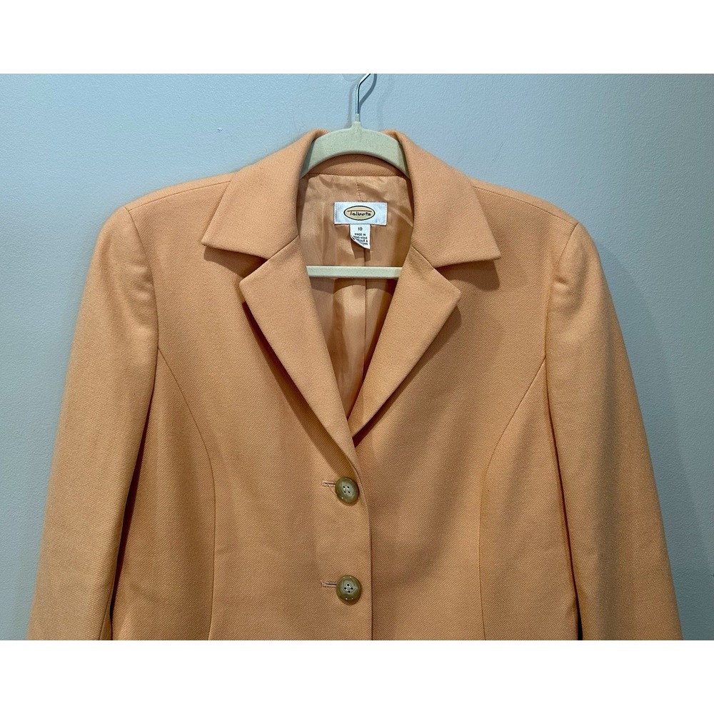 Wool Cashmere Talbots Womens Blazer Orange  Button Front Career Jacket Size‎ 10 - Picture 2 of 6